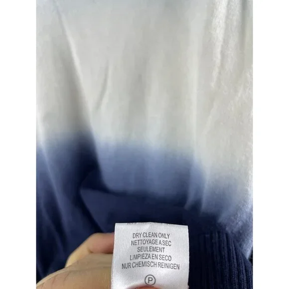 Minnie Rose Women's Small Cashmere Blend Ombre Dip Dye Beachy V-Neck Sweater - Picture 10 of 10